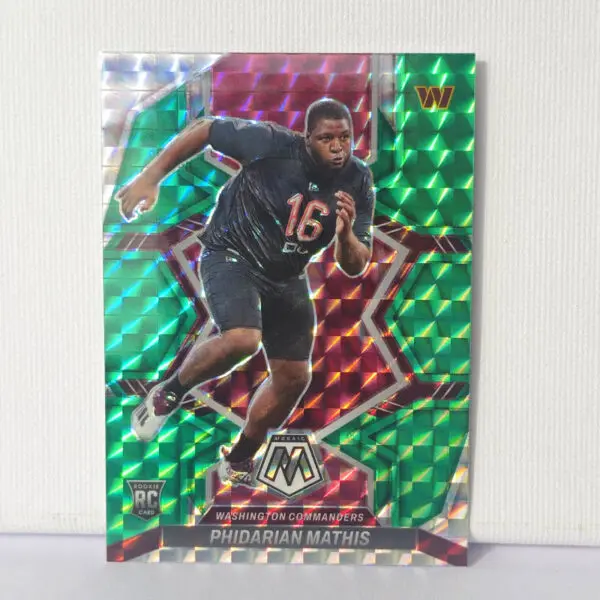 Panini Mosaic Football 2022 | #389 Phidarian Mathis - Washington Commanders | Green Mosaic Rookie Card