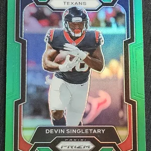 Carte à collectionner Panini Prizm Football 2023 | #119 Devin Singletary | Houston Texans | Parallel Green Prizm | Game Over Trading Cards | Site de vente en ligne de cartes à collectionner NFL & football américain. Trading cards Panini - Topps - Donruss