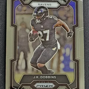 Carte à collectionner Panini Prizm Football 2023 | #26 J.K. Dobbins | Baltimore Ravens | Game Over Trading Cards | Site de vente en ligne de cartes à collectionner NFL & football américain. Trading cards Panini - Topps - Donruss