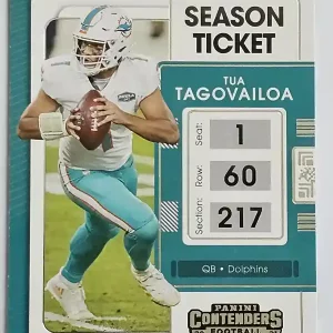 #60 Tua Tagovailoa | Miami Dolphins Panini Contenders Football 2021 | Game Over Trading Cards | Site de vente en ligne de cartes à collectionner de football américain (NFL). Trading cards Panini - Topps - Donruss