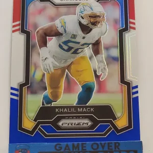 Panini Prizm Football 2023 | #160 Khalil Mack | Los Angeles Chargers | Parallel Red White & Blue