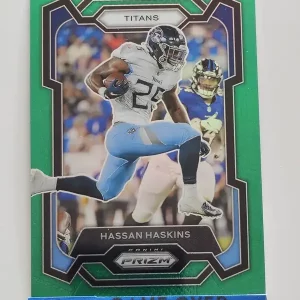 Panini Prizm Football 2023 | #285 Hassan Haskins | Tennessee Titans | Parallel Green Prizm