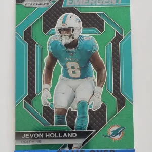 Panini Prizm Football 2023 | H-12 Jevon Holland | Miami Dolphins | Insert Emergent Green Prizm