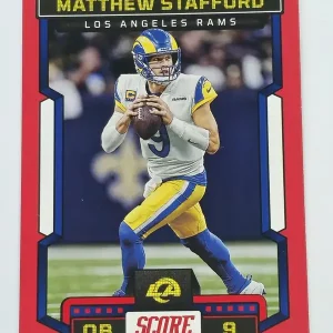 Panini Score Football 2023 | #160 Matthew Stafford | Los Angeles Rams | Parallel Red