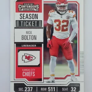 Panini Contenders Football 2023 | #50 Nick Bolton | Kansas City Chiefs | Game Over Sports Cards site de vente de cartes à collectionner NFL Football Américain