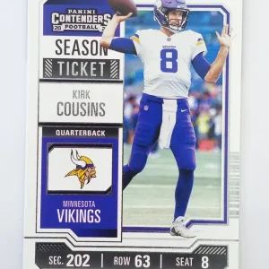Panini Contenders Football 2023 | #68 Kirk Cousins | Minnesota Vikings | Game Over Sports Cards site de vente de cartes à collectionner NFL Football Américain