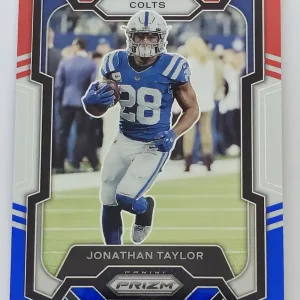 Panini Prizm Football 2023 | #127 Jonathan Taylor | Indianapolis Colts | Parallel Red White & Blue