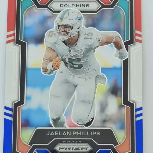 Panini Prizm Football 2023 | #183 Jaelan Phillips | Miami Dolphins | Parallel Red White & Blue