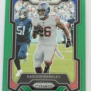 Panini Prizm Football 2023 | #225 Saquon Barkley - New York Giants | Green Prizm