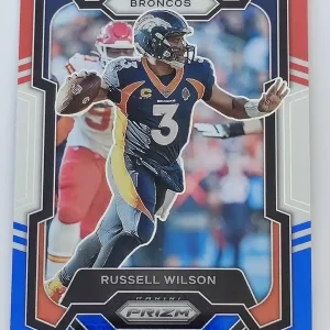 Panini Prizm Football 2023 | #93 Russell Wilson | Denver Broncos | Parallel Red White & Blue