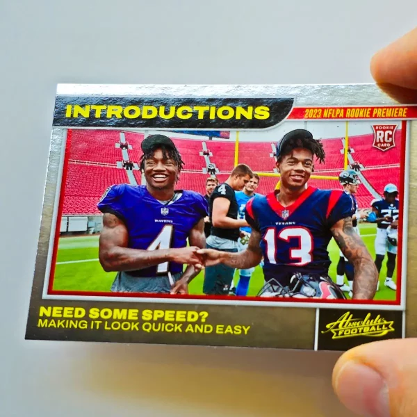 Panini Absolute Football 2023 | #12 Tank Dell - Zay Flowers | Houston Texans - Baltimore Ravens | Introductions Rookie Premiere