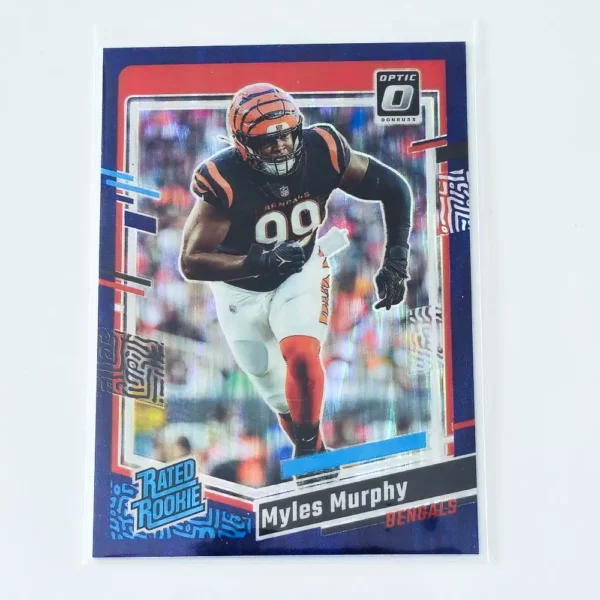 Panini Donruss Optic Football 2023 | #222 Myles Murphy | Cincinnati Bengals | Rated Rookie Purple Shock Prizm – Image 2