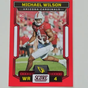 Panini Score Football 2023 | #362 Michael Wilson | Arizona Cardinals | Carte Rookie Parallel Red