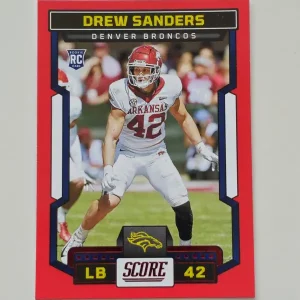 Panini Score Football 2023 | #377 Drew Sanders - Denver Broncos | Carte Rookie Red
