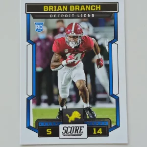 Panini Score Football 2023 | #380 Brian Branch | Detroit Lions | Carte Rookie