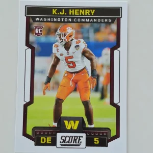 Panini Score Football 2023 | #393 K.J. Henry | Washington Commanders | Carte Rookie