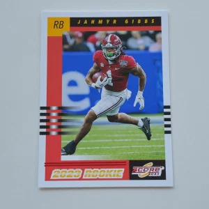 Panini Score Football 2023 | #9 Jahmyr Gibbs | Detroit Lions | Carte Insert Rookie 2003 Throwback Red