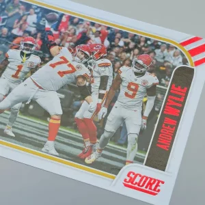 Panini Score Football 2023 | Celebration #21 Andrew Wylie | Kansas City Chiefs | Carte Insert Red