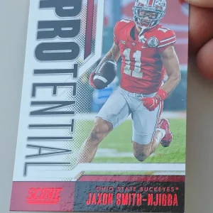 Panini Score Football 2023 | Protential #10 Jaxon Smith-Njigba | Seattle Seahawks | Ohio State | Red Rookie Card