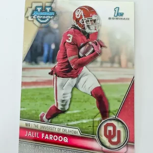 Topps Bowman Chrome University Football 2023 | #129 Jalil Farooq | The University of Oklahoma | 1st Bowman Refractor