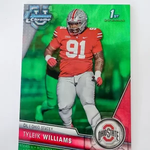 Topps Bowman Chrome University Football 2023 | #149 Tyleik Williams | Ohio State | 1st Bowman Green Refractor 99/99