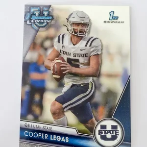 Topps Bowman Chrome University Football 2023 | #168 Cooper Legas | Utah State | 1st Bowman