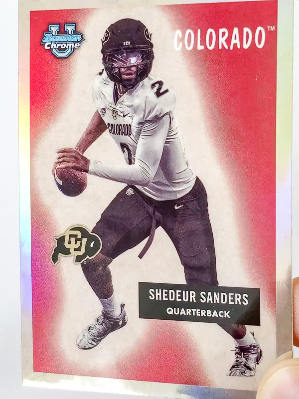Topps Bowman Chrome University Football 2023 | 55BF-28 Shedeur Sanders | Colorado | 1955 Bowman Football Refractor