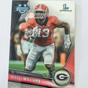 Topps Bowman Chrome University Football 2023 | #91 Mykel Williams - Georgia Bulldogs | 1st Bowman