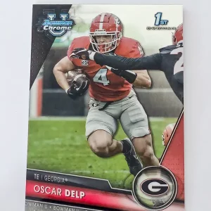 Topps Bowman Chrome University Football 2023 | #92 Oscar Delp - Georgia Bulldogs | 1st Bowman