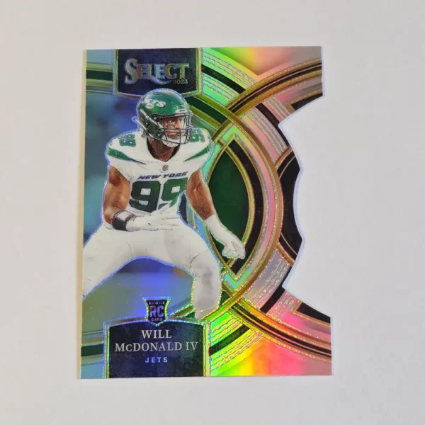 Panini Select Football 2023 | #192 Will McDonald IV - New York Jets | Premier Level Silver Prizm Die-Cut Rookie