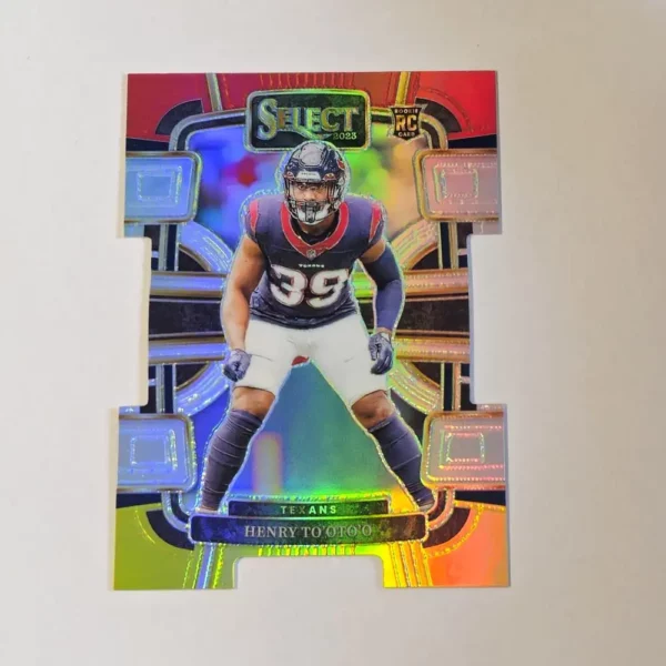 Panini Select Football 2023 | #39 Henry To’oTo’o - Houston Texans | Concourse Level Red and Yellow Prizm Die-Cut Rookie