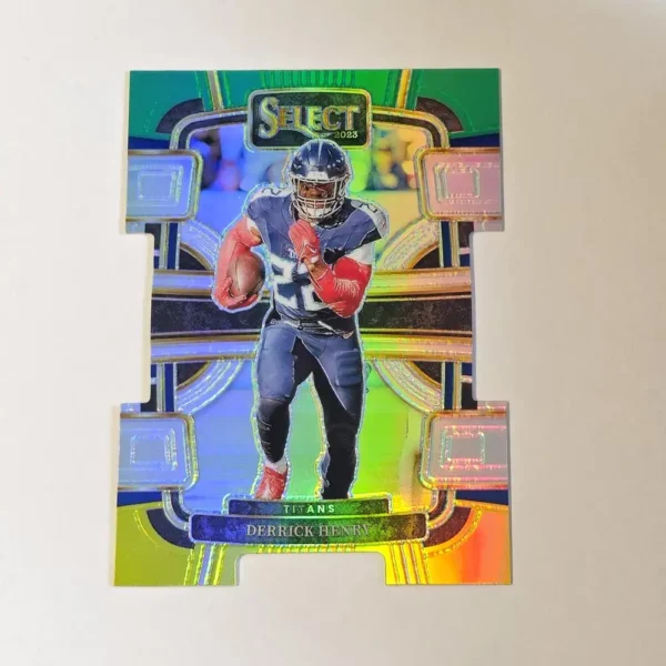 Panini Select Football 2023 | #95 Derrick Henry - Tennessee Titans | Concourse Level Green and Yellow Prizm Die-Cut