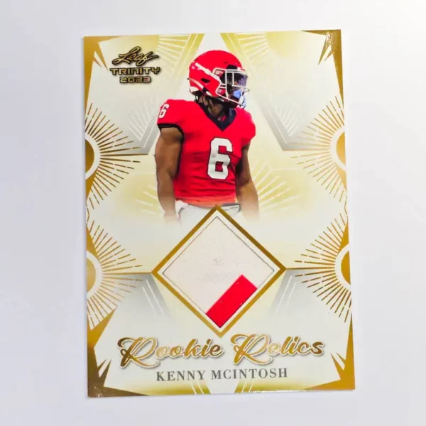 Leaf Trinity Football 2023 | RR-22 Kenny McIntosh | Rookie Relics Patch Porté Bi-Color