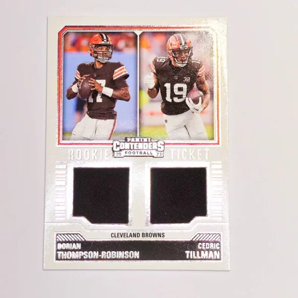 Panini Contenders Football 2023 | DS-7 Cedric Tillman / Dorian Thompson-Robinson - Cleveland Browns | Rookie Ticket Dual Swatches