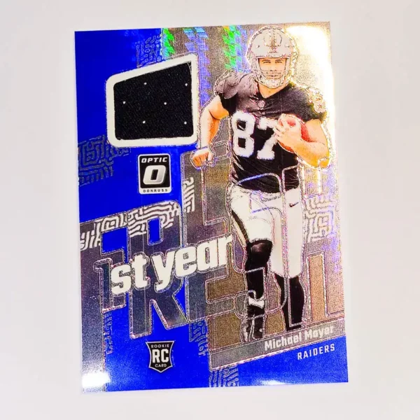 Panini Donruss Optic Football 2023 | FYF-MMA Michael Mayer - Las Vegas Raiders | Rookie First Year Fresh Blue Hyper Patch