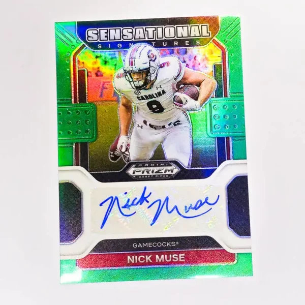 Panini Prizm Draft Picks 2022 | #SS-NMU Nick Muse - Gamecocks | Sensational Signatures Green Prizm Draft Picks