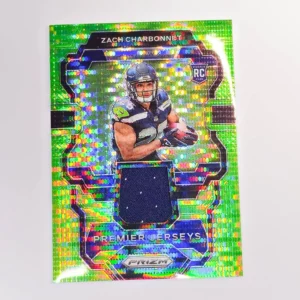 Panini Prizm Football 2023 | PJ-ZC Zach Charbonnet - Seattle Seahawks | Rookie Premier Jersey Neon Green Pulsar