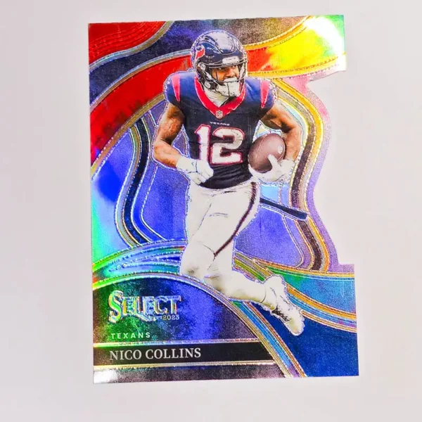 Panini Select Football 2023 | #228 Nico Collins - Houston Texans | Club Level Tie-Dye Prizms Die-Cut 19/25