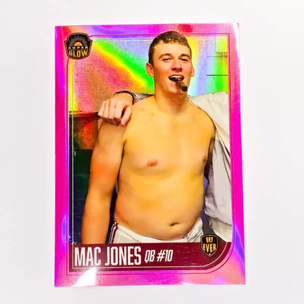 Super Football | Mac Jones - New England Patriots | Rookie 1st Ever Pink Glow 82/100