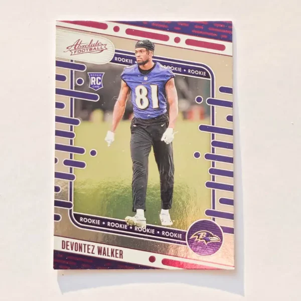 Panini Absolute Football 2024 | #181 Devontez Walker - Baltimore Ravens | Pink Rookie Card