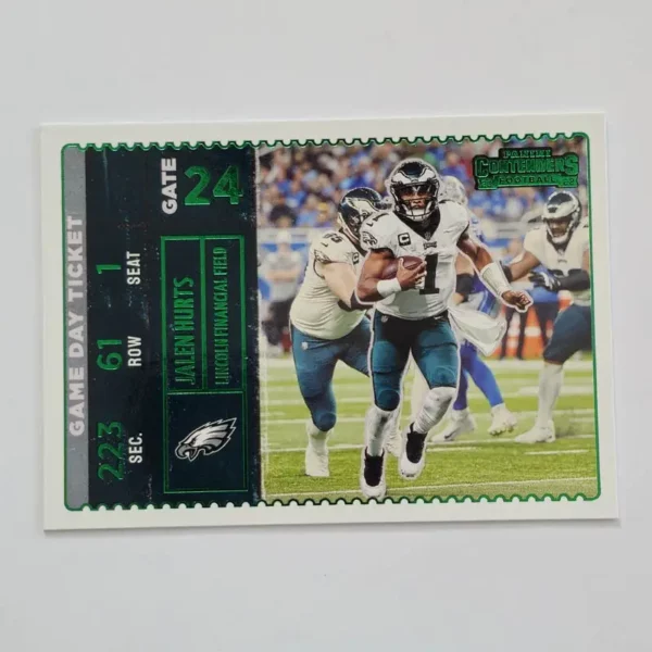 Panini Contenders Football 2022 | #GDT-JHU Jalen Hurts - Philadelphia Eagles | Game Day Ticket Emerald