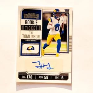 Panini Contenders Football 2023 | #166 Tre Tomlinson - Los Angeles Rams | Rookie Ticket Autographe