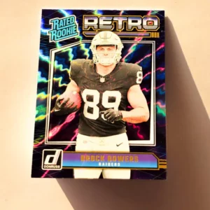 Panini Donruss Football 2024 | #9 Brock Bowers - Las Vegas Raiders | Rated Rookies Retro