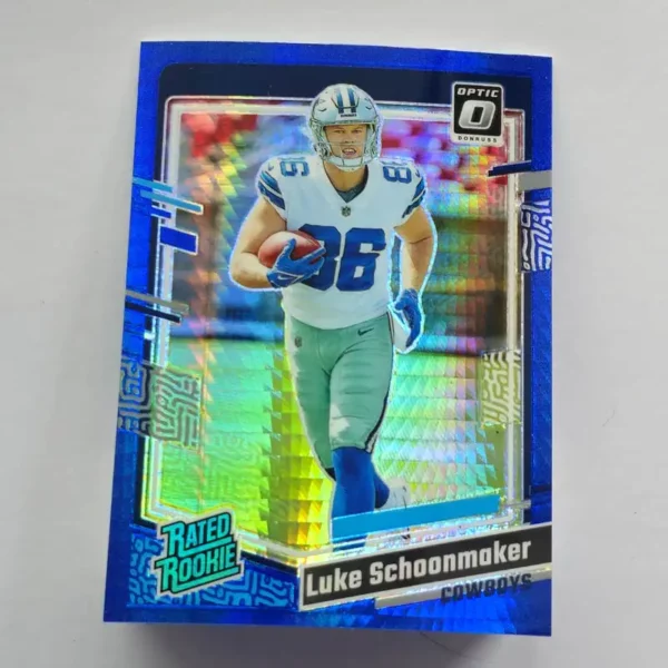 Panini Donruss Optic Football 2023 | #227 Luke Schoonmaker - Dallas Cowboys | Rated Rookie Blue Hyper