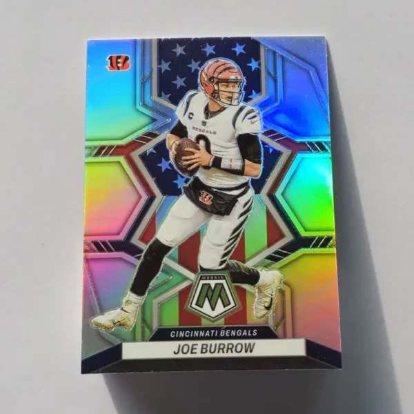 Panini Mosaic Football 2022 | #255 Joe Burrow - Cincinnati Bengals | National Pride Silver