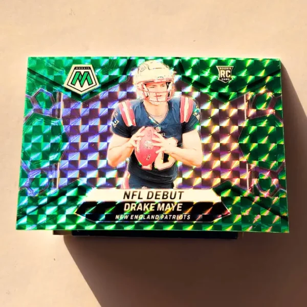 Panini Mosaic Football 2024 | #273 Drake Maye - New England Patriots | NFL Debut Green Mosaic Rookie Card