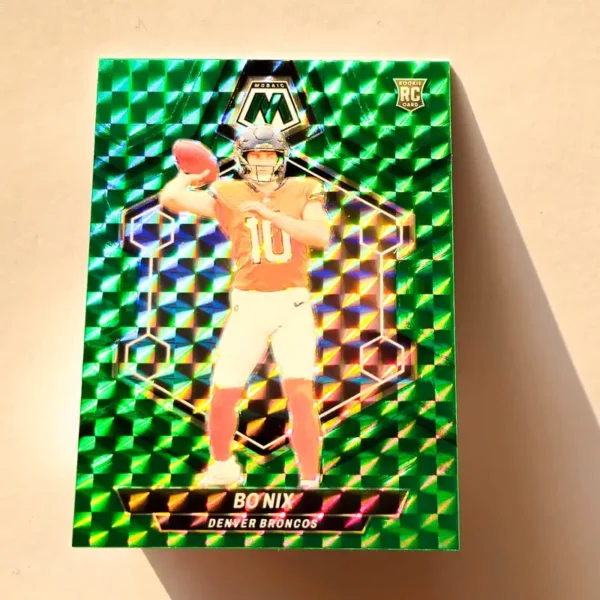 Panini Mosaic Football 2024 | #312 Bo Nix - Denver Broncos | Green Mosaic Rookie Card