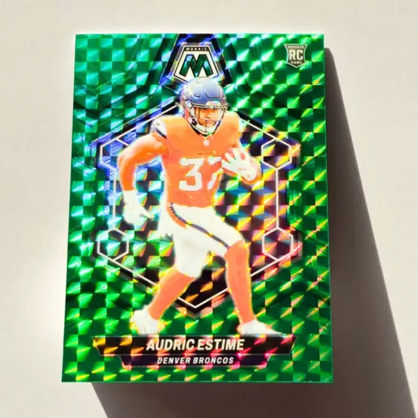 Panini Mosaic Football 2024 | #392 Audric Estime - Denver Broncos | Green Mosaic Rookie Card