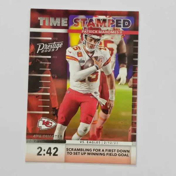 Panini Prestige Football 2023 | #TS-3 Patrick Mahomes II - Kansas City Chiefs | Time Stamped Xtra Points