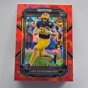 Panini Prizm Draft Picks Football 2023 | #161 Luke Schoonmaker - Michigan Wolverines | Red Ice Prizm Rookie Card
